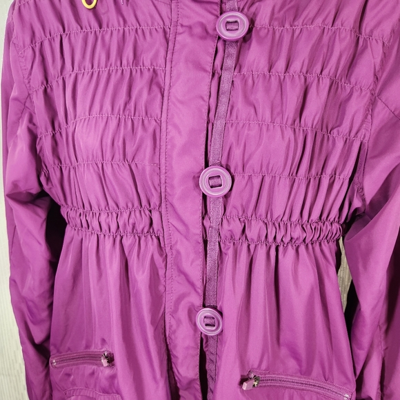 Athleta Shock Cord Anorak Hooded Jacket purple neon mesh lining medium - Picture 5 of 16